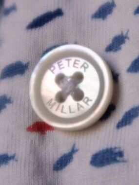 Peter Millar White Sealife Stretch Polo (L) SOFT